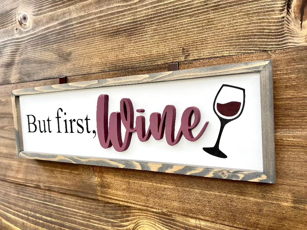 But first Coffee, But first Wine. Double sided Wood Sign. Coffee Corner Decor, Bar Decor.