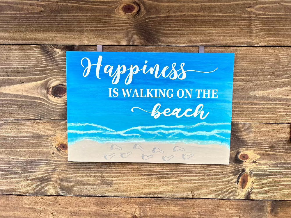 Happiness is walking on the beach, beach house decor