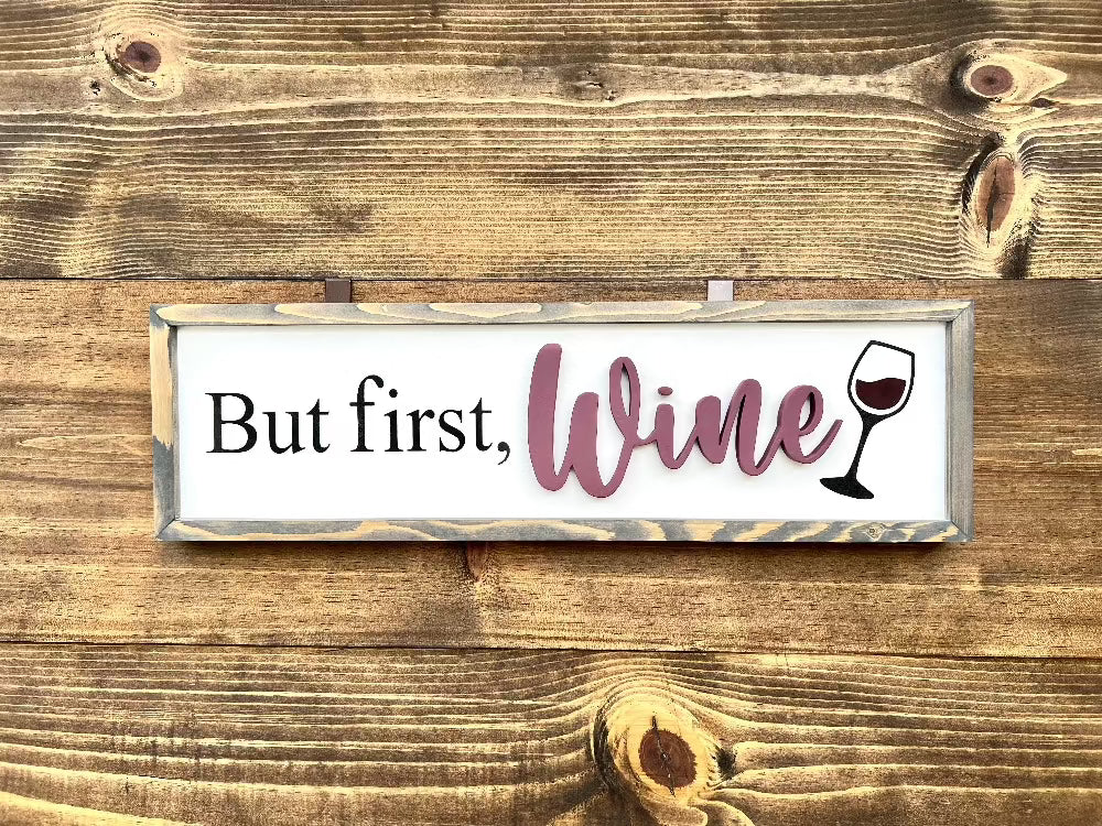 But first Coffee, But first Wine. Double sided Wood Sign. Coffee Corner Decor, Bar Decor.