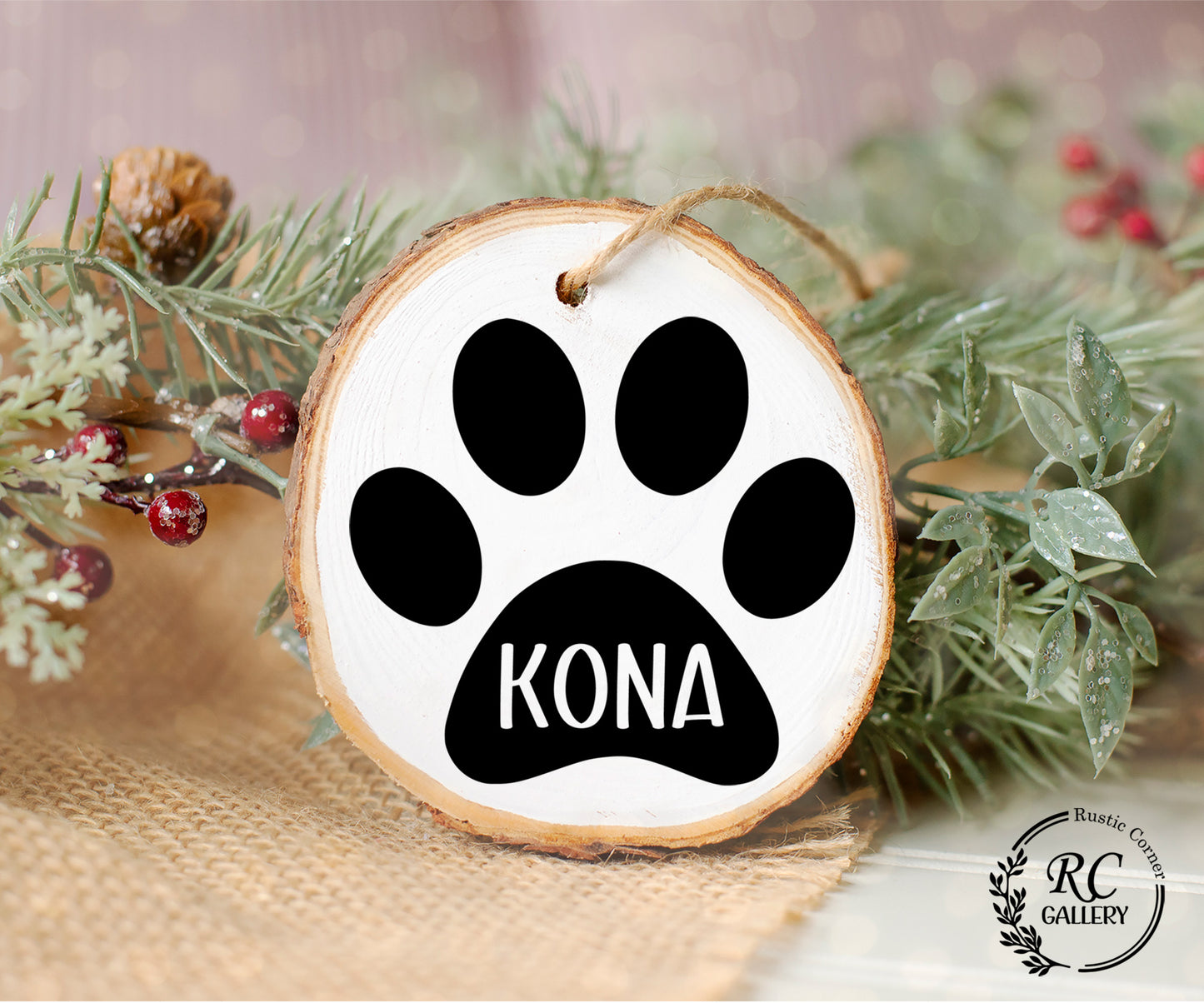 Dog name Christmas Ornament