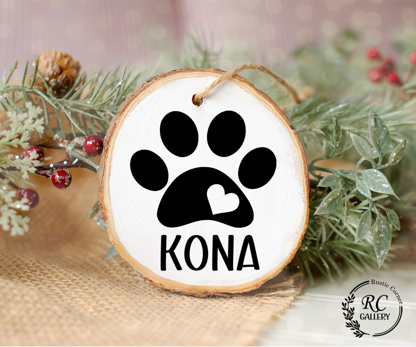 Dog name Christmas Ornament