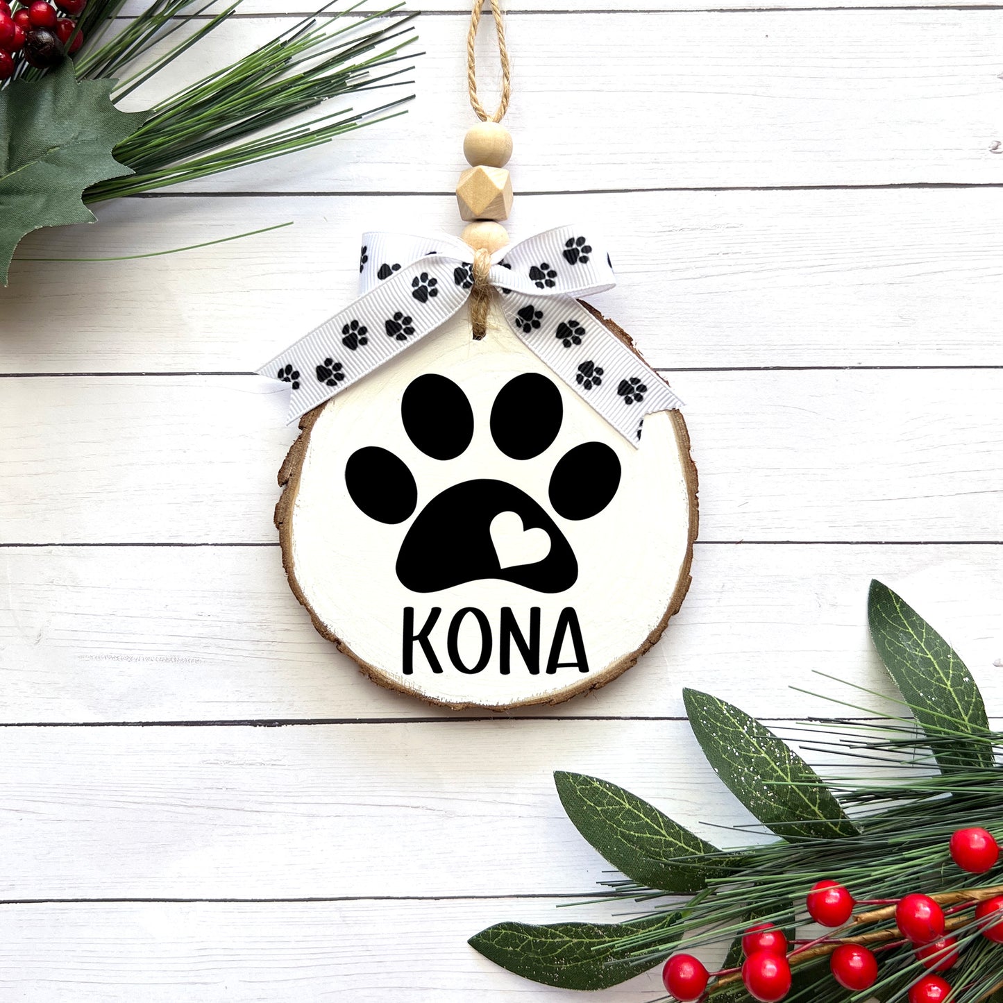 Dog name Christmas Ornament