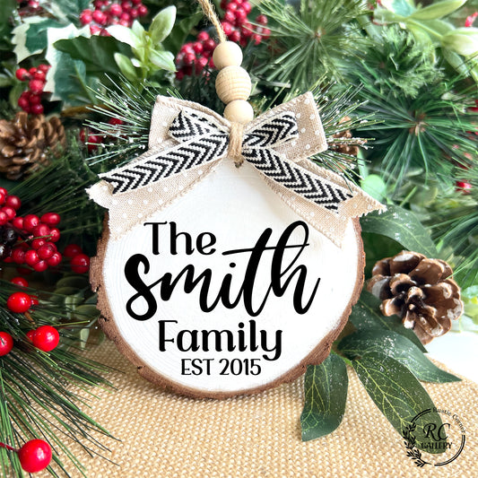 Family name ornaments, Personalized ornament.