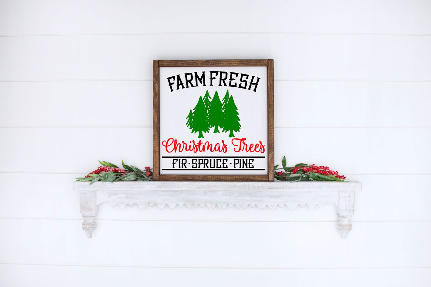Farm fresh Christmas trees, Christmas wood sign.