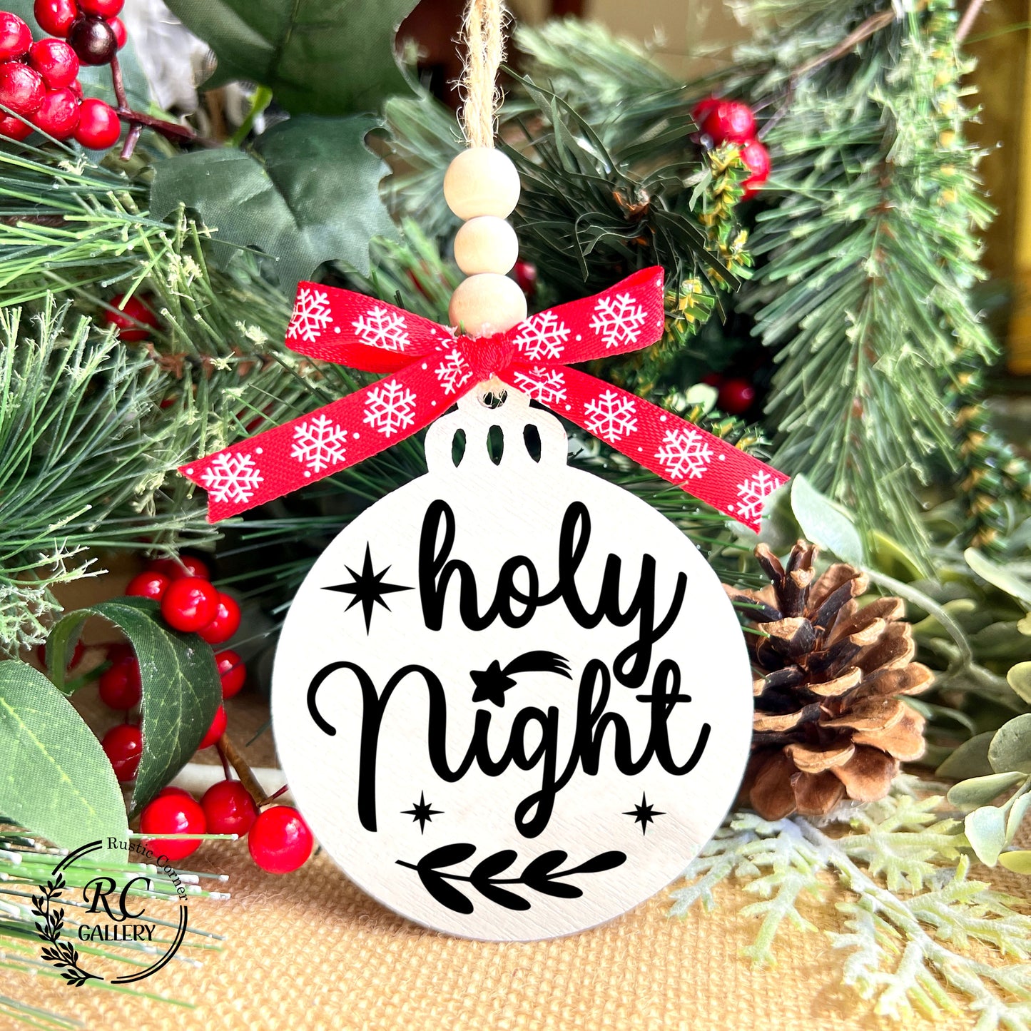 Holy night Christmas Ornament.
