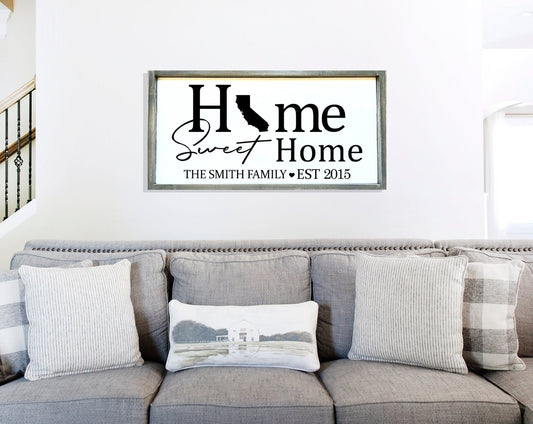 Home sweet home sign living room sign.