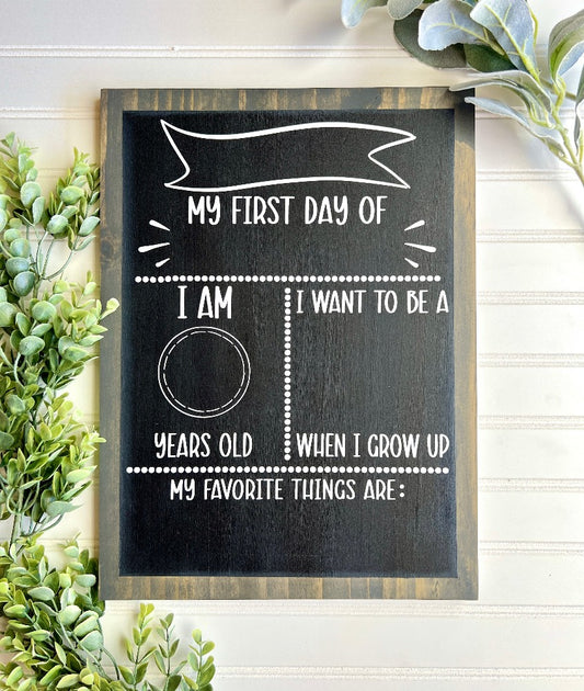first day of school wood sign, 