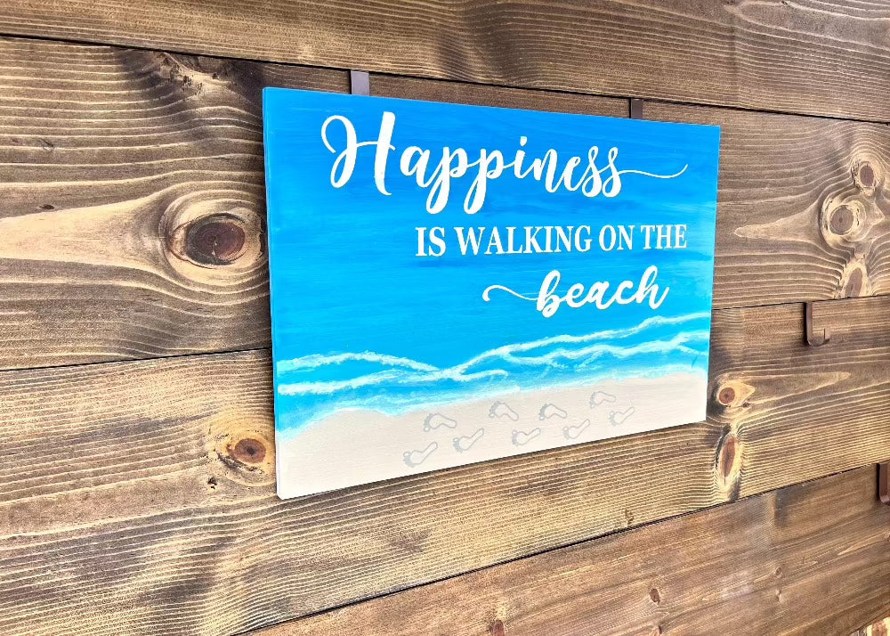 Happiness is walking on the beach, beach house decor