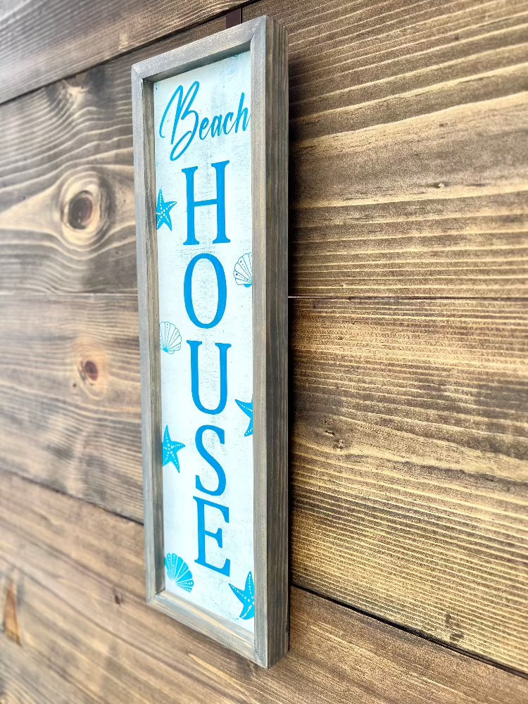 rustic farmhouse beach sign