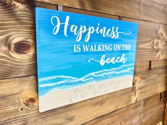 Happiness is walking on the beach, beach house decor