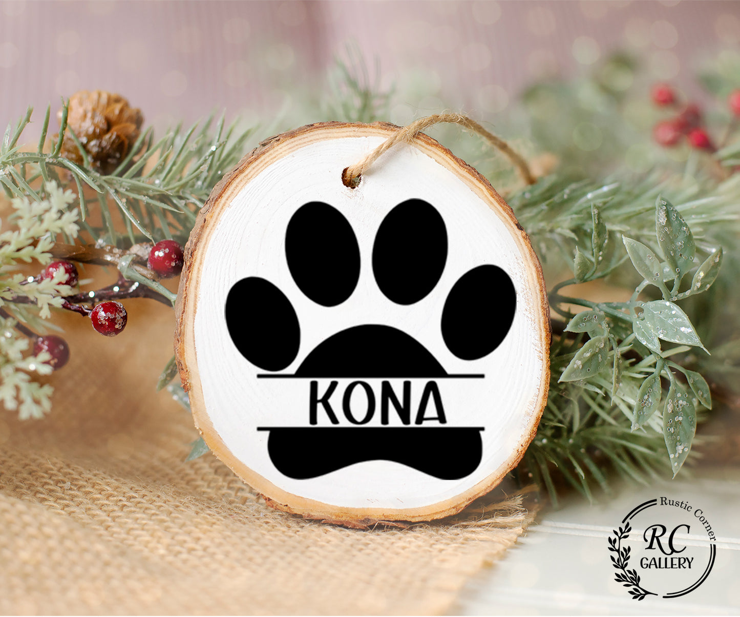 Dog name Christmas Ornament