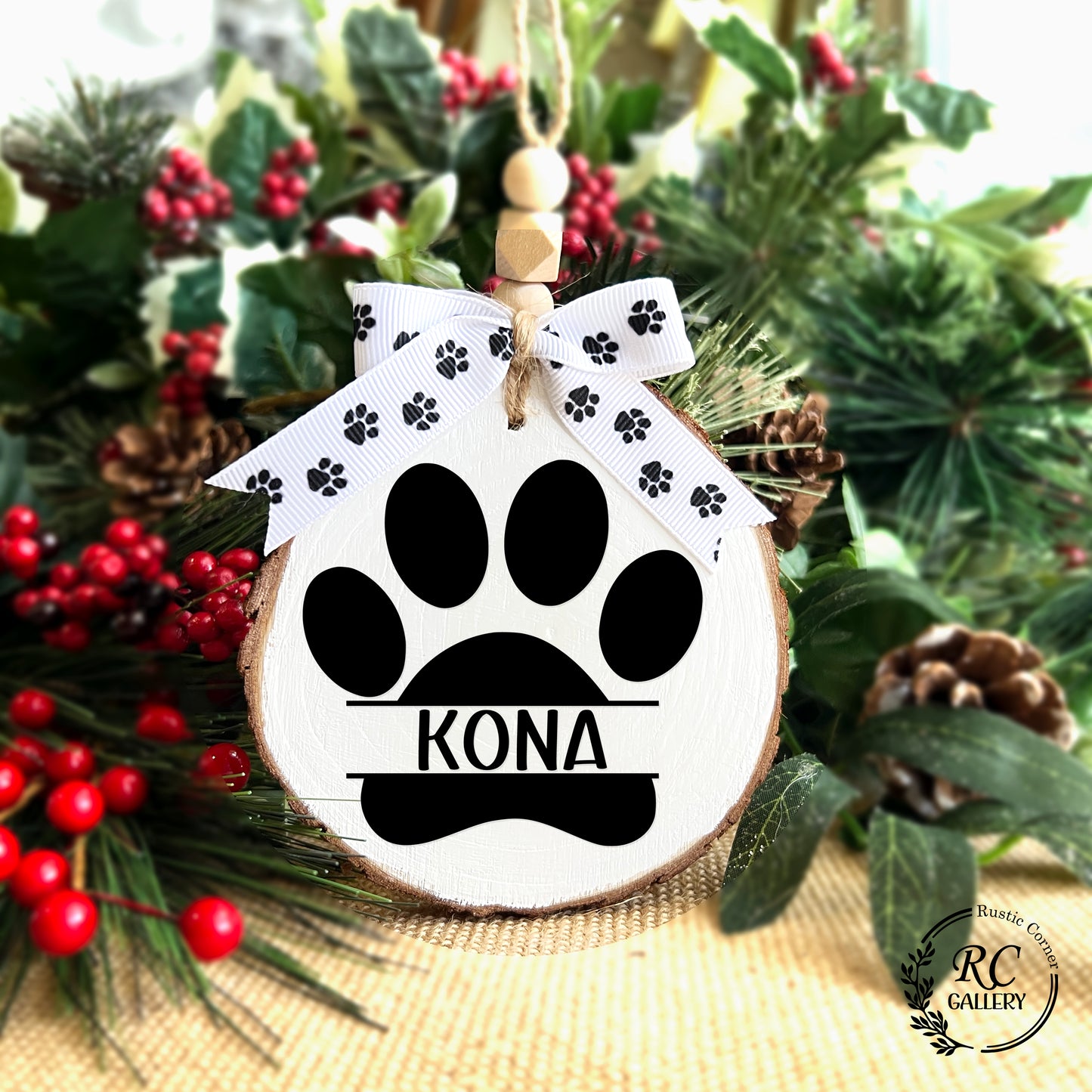Dog name Christmas Ornament