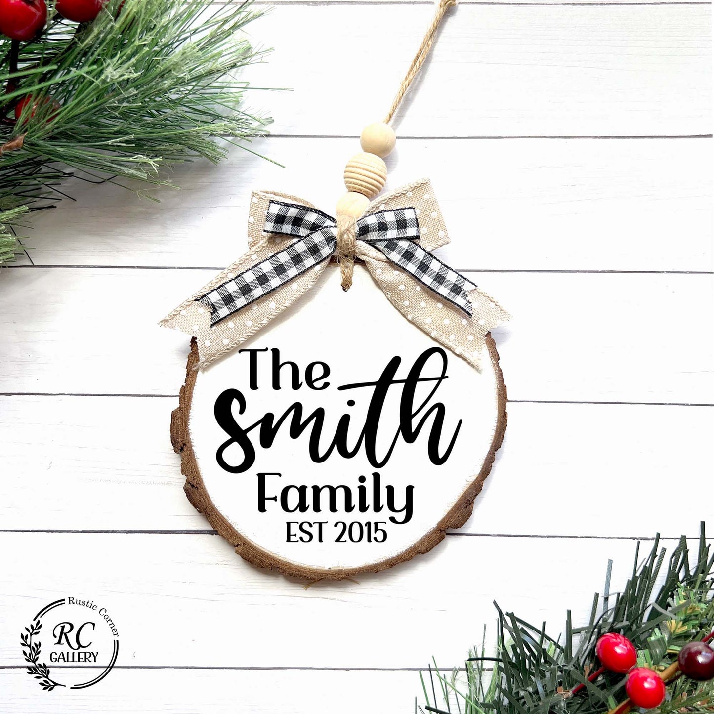 Family name ornaments, Personalized ornament.