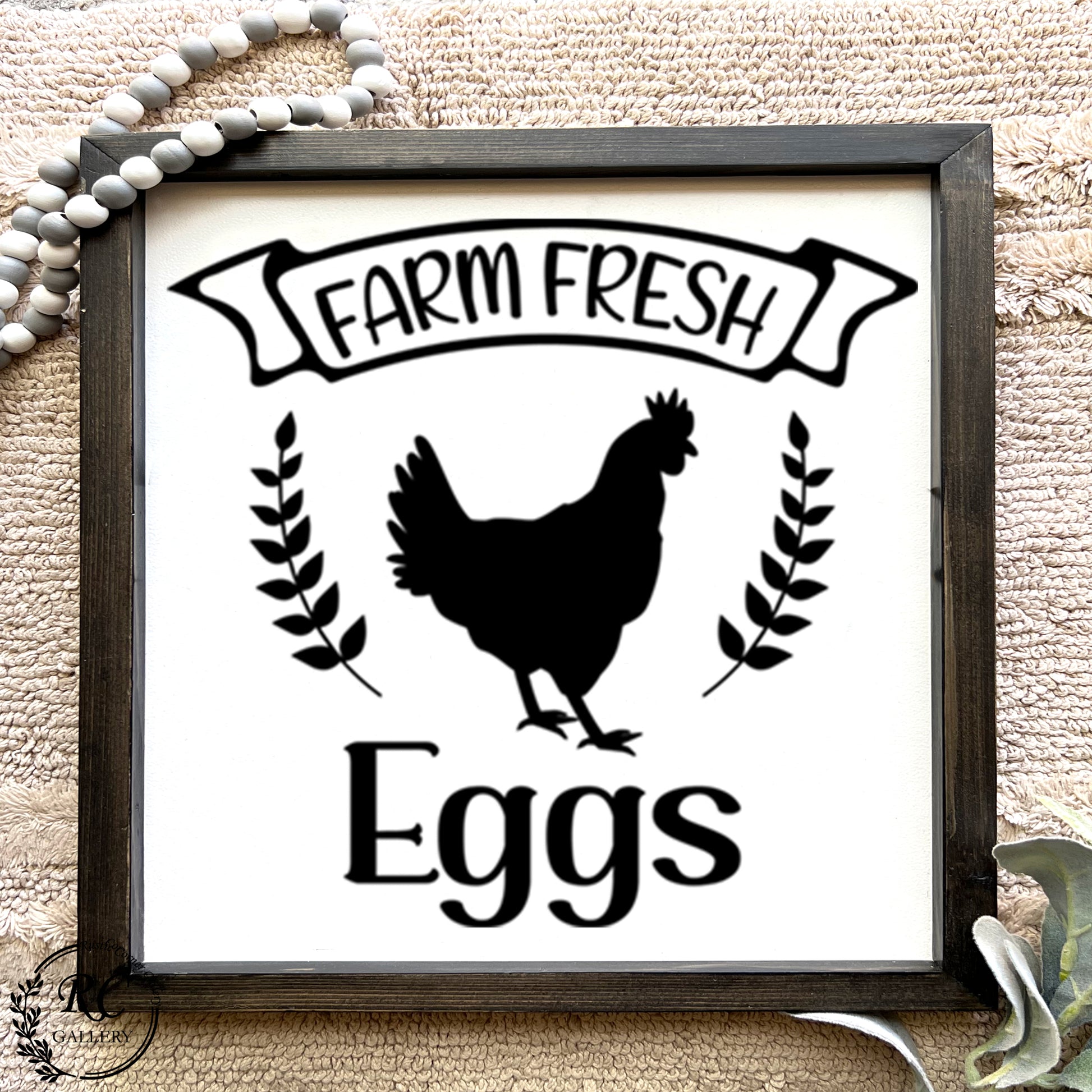 farm fresh eggs wood sign