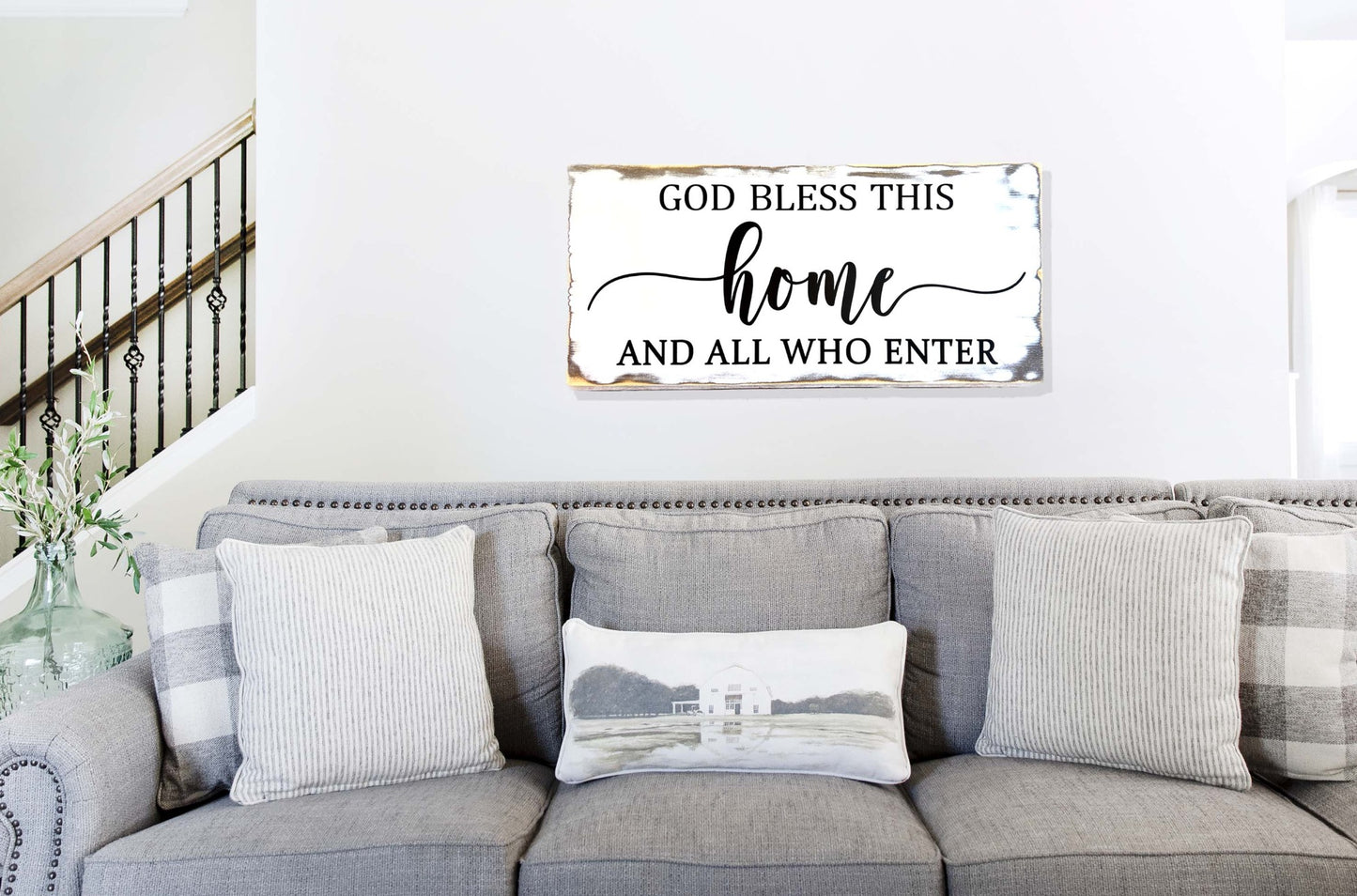 rustic living room wood sign