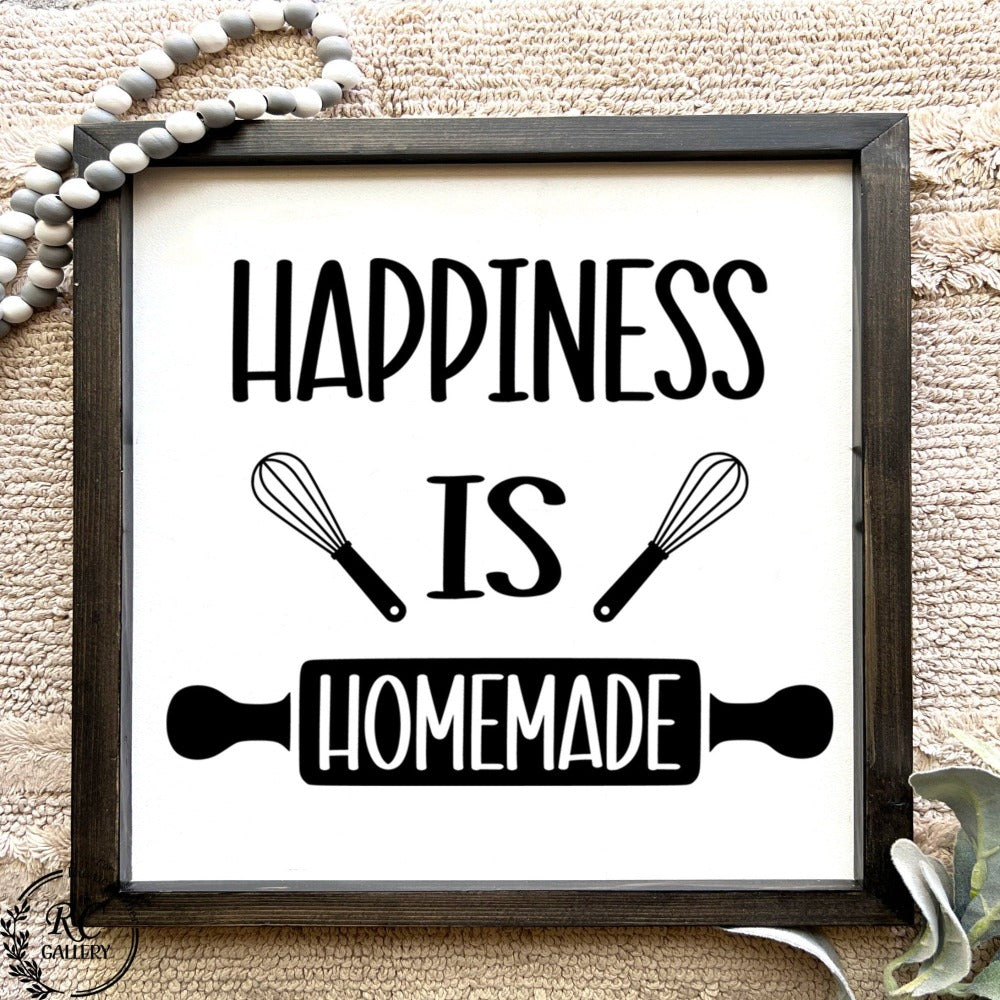 Happiness is home made, kitchen wood sign