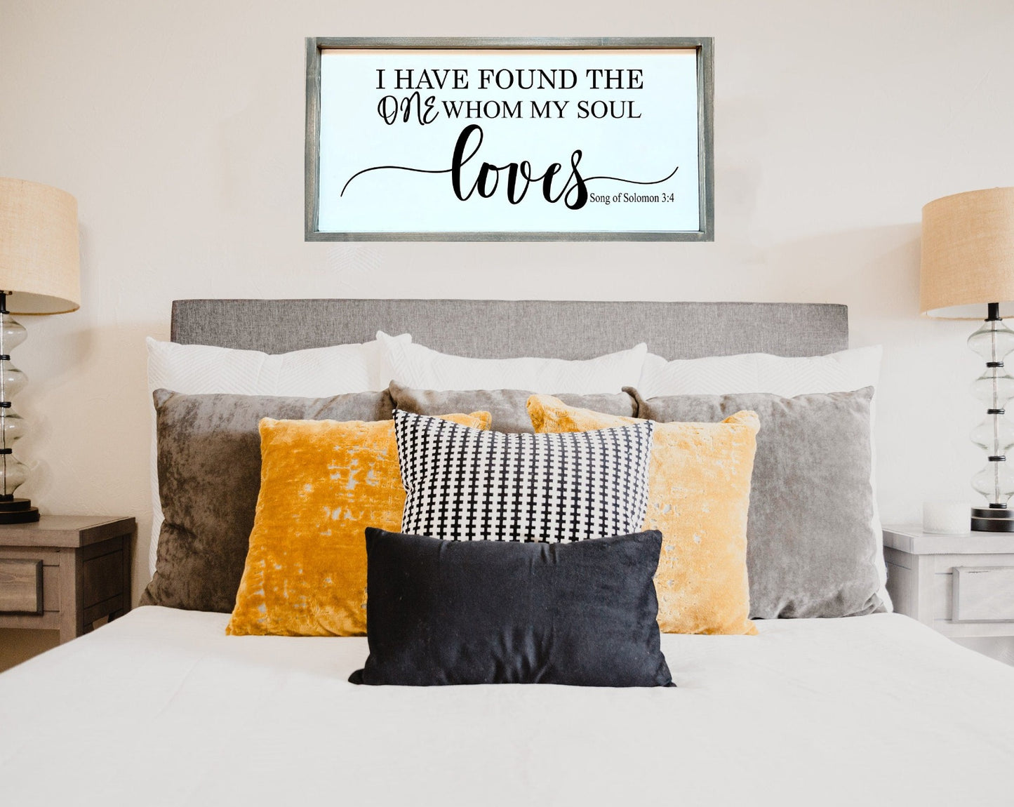 I have found the one whom my soul loves wood sign| Song of Solomon 3:4.