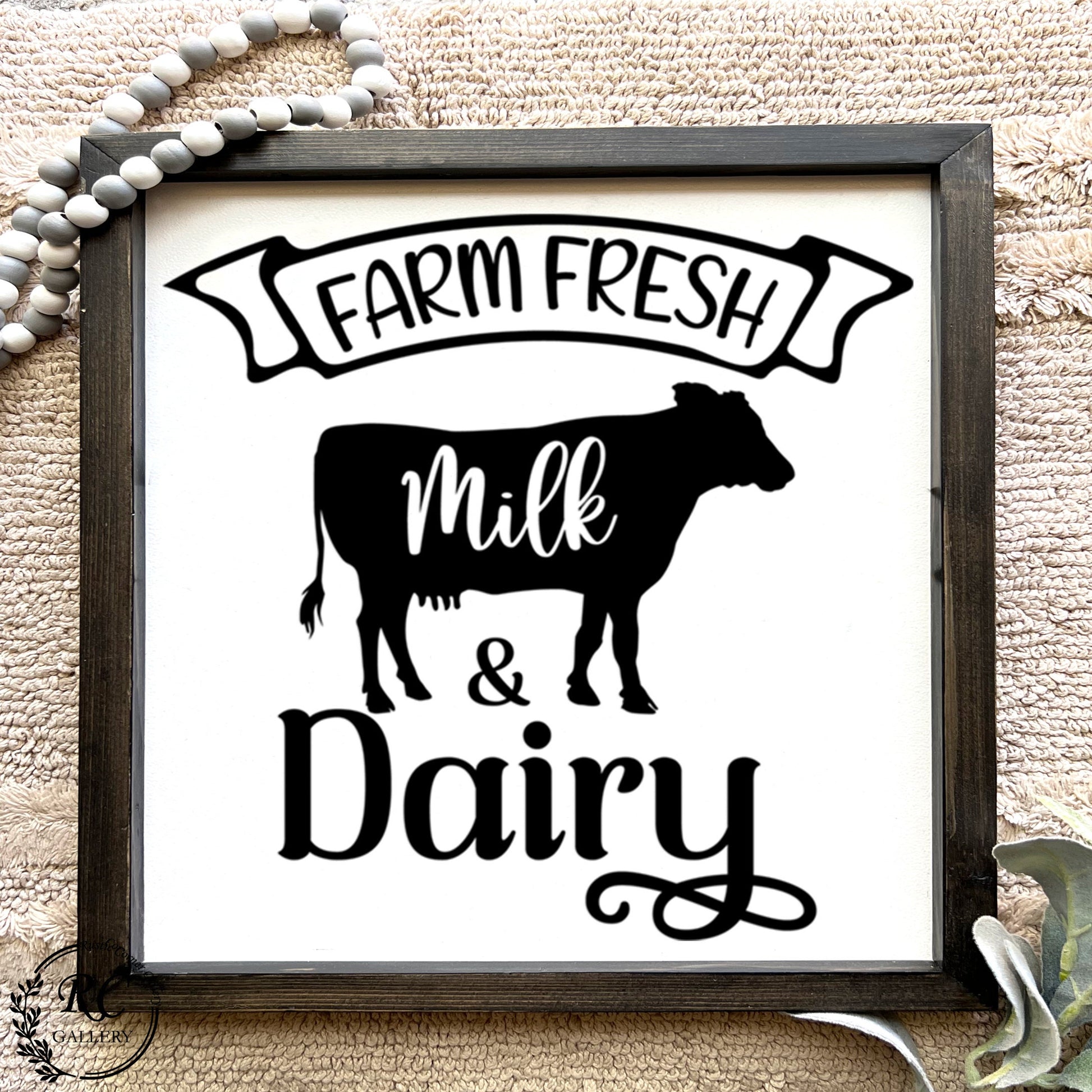 farm fresh dairy & milk wood sign