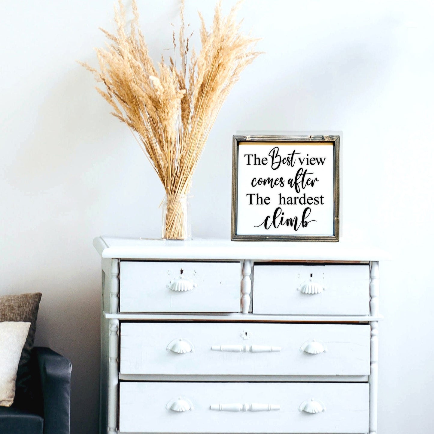 The best view comes the hardest climb motivational wood  signs, inspirational quote.
